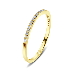 Gold Plated CZ Silver Ring NSR-2422-GP